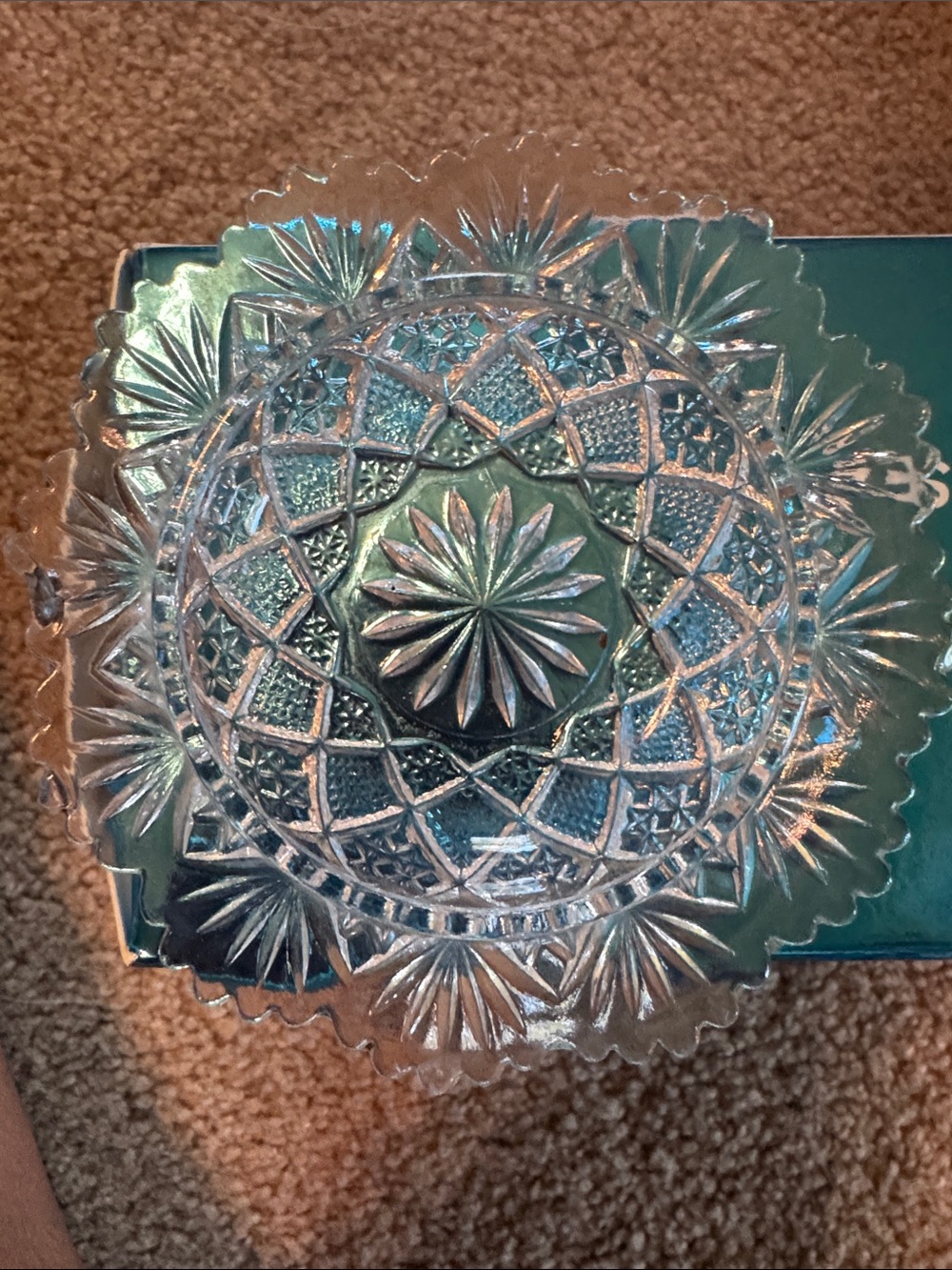 Vintage Pressed Glass Decorative Dish - Clear